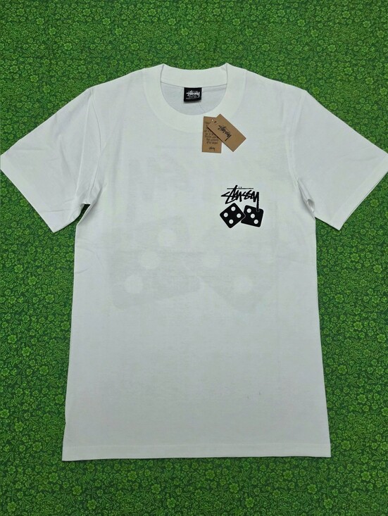 Stussy Other - Stussy White Short Sleeve Tee with Black Dice Logo